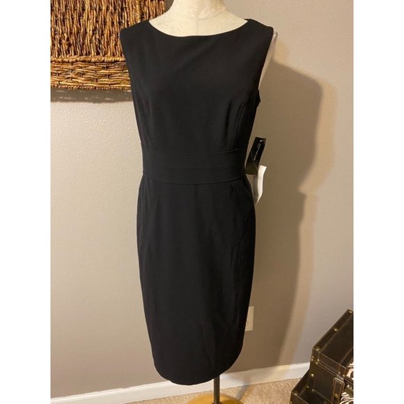 Jones New York Dress Black 12 Classic Sheath Career Church NWT - Picture 3 of 6